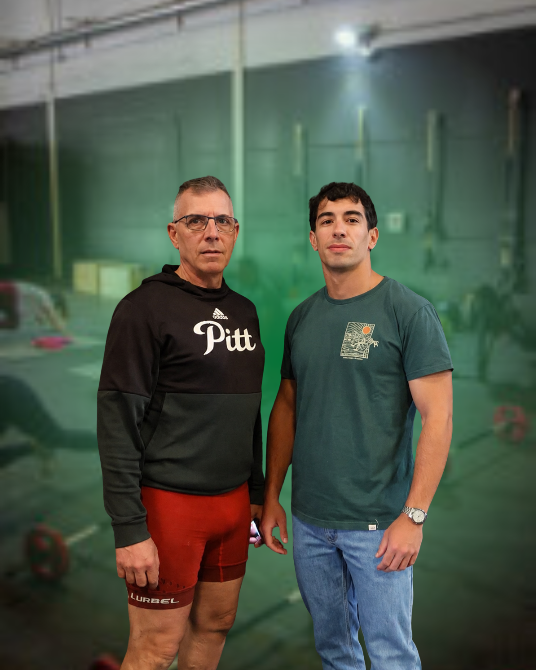 Mario Moreno y Naripi en el gimnasio
